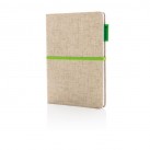 A5 Eco jute cotton notebook, green