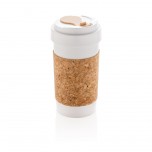 ECO PLA 400ml can with cork sleeve, white