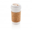 ECO PLA 400ml can with cork sleeve, white