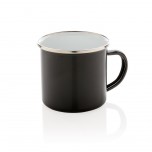 Vintage enamel mug, black