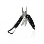 Solid mini multitool with carabiner, black