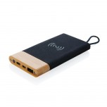 Bamboo X wireless charging 5000 mah powerbank, brown