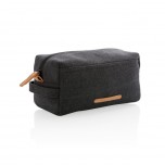 Canvas toiletry bag PVC free, black