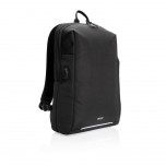 Swiss Peak RFID and USB laptop backpack PVC free, black