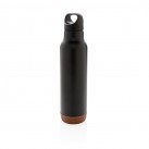 Cork leakproof vacuum flask, black