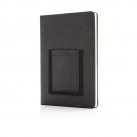 Deluxe A5 Notebook with phone pocket, black