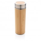 Leak proof bamboo vacuum bottle, brown