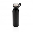 Copper vacuum insulated bottle with carry loop, black