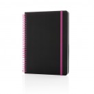 Deluxe A5 notebook with spiral ring, pink