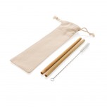 Reusable ECO bamboo drinking straw set 2 pcs, white