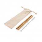 Reusable ECO bamboo drinking straw set 2 pcs, white