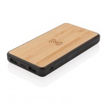 Bamboo 8000 mAh Wireless Charging Fashion Powerbank, black