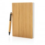 A5 Bamboo notebook & pen set, brown