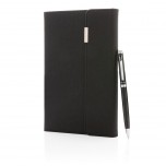 Swiss Peak deluxe A5 notebook and pen set, black