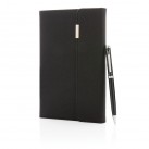 Swiss Peak deluxe A5 notebook and pen set, black