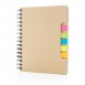 A5 Kraft spiral notebook with sticky notes, brown