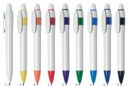 Kuličkové pero Polo - s bílým tělem a plně barevnými doplňky