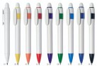 Kuličkové pero Polo - s bílým tělem a plně barevnými doplňky