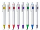 Kuličkové pero Polo - s bílým tělem a transparentními doplňky