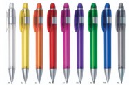 Kuličkové pero Polo - transparentní barvy se stříbrnými doplňky