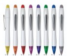Kuličkové pero Woman - bílé s barevnými doplňky