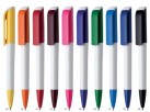 Kuličkové pero Tag - bílé tělo s barevným klipem a špičkou