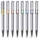 Kuličkové pero Ethic - stříbrné s barevnými kroužky