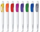 Kuličkové pero Joy - transparentní s barevným klipem