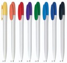 Kuličkové pero Bay - bílé tělo s plně barevným klipem